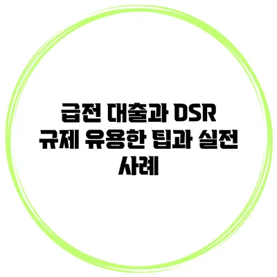 급전 대출과 DSR 규제 유용한 팁과 실전 사례