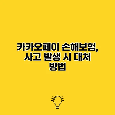 카카오페이 손해보험, 사고 발생 시 대처 방법
