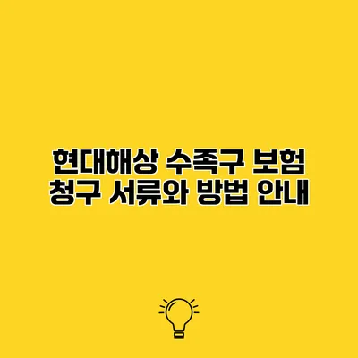 현대해상 수족구 보험 청구 서류와 방법 안내