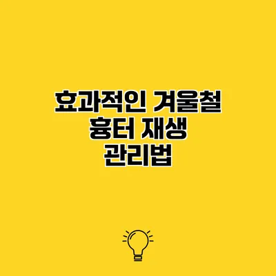 효과적인 겨울철 흉터 재생 관리법