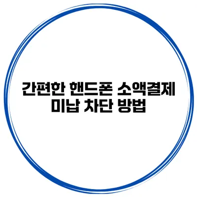 간편한 핸드폰 소액결제 미납 차단 방법