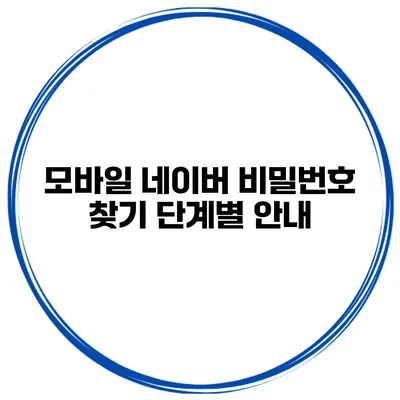 모바일 네이버 비밀번호 찾기 단계별 안내