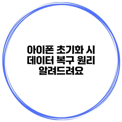 아이폰 초기화 시 데이터 복구 원리 알려드려요
