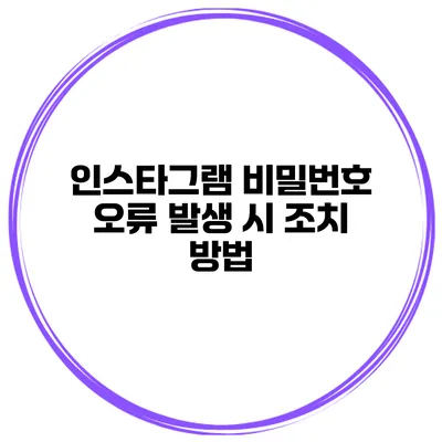 인스타그램 비밀번호 오류 발생 시 조치 방법
