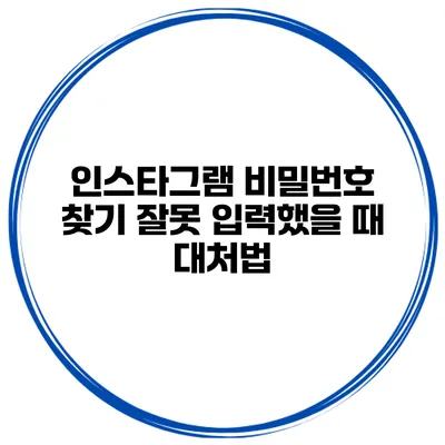 인스타그램 비밀번호 찾기 잘못 입력했을 때 대처법